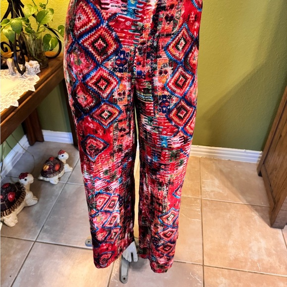 Chelsea & Violet Red and Blue Wide Leg Pants - Picture 8 of 11